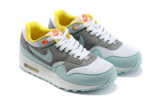 Nike Air Max 1 Womens Grey Yellow Blue Outlet
